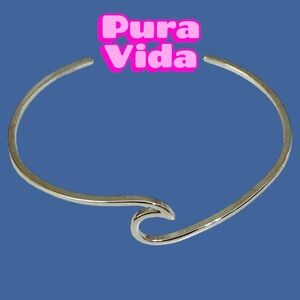 NEW PURA VIDA Silver Wave Cuff Bracelet